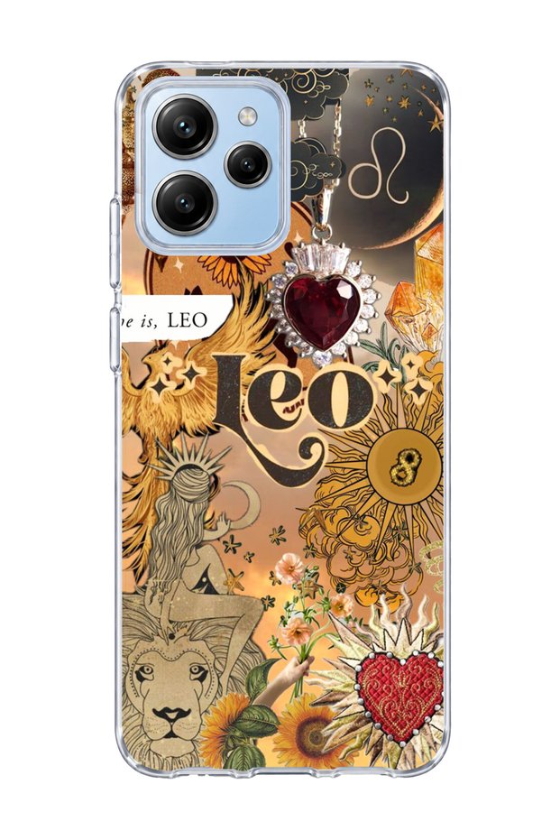Redmi 12 Compatible Leo Sign Printed Transparent Phone Case