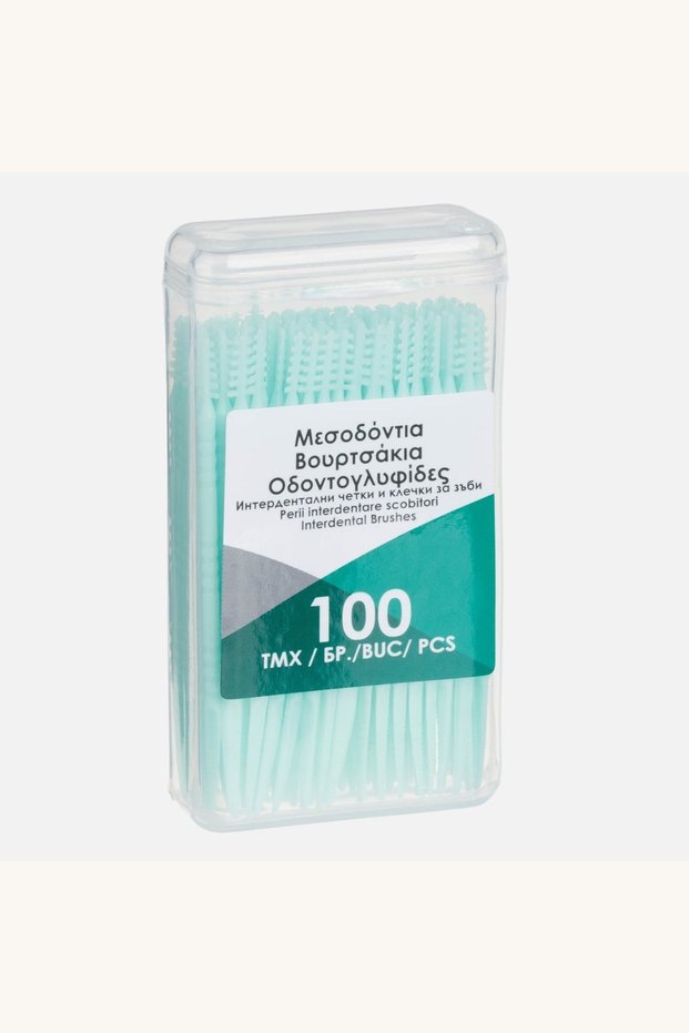 Periuțe interdentare tip scobitor, 100 bucăți