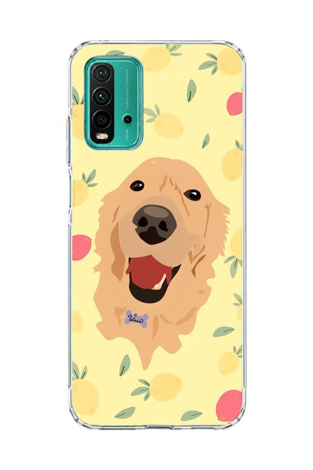 Redmi 9t Compatible Yellow Dog Lemon Printed Transparent Phone Case