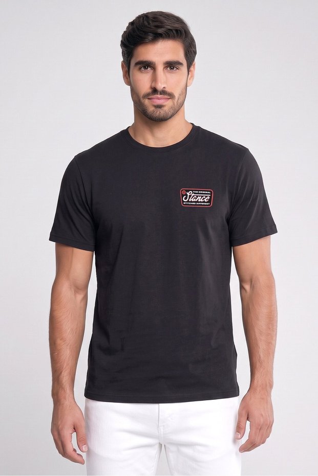 Men Sportswear Fit Short Sleeve Outdoor T-Shirt, Black