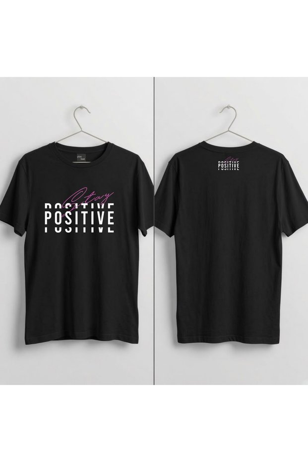 Positive Vibes Printed 100% Cotton Crew Neck T-Shirt