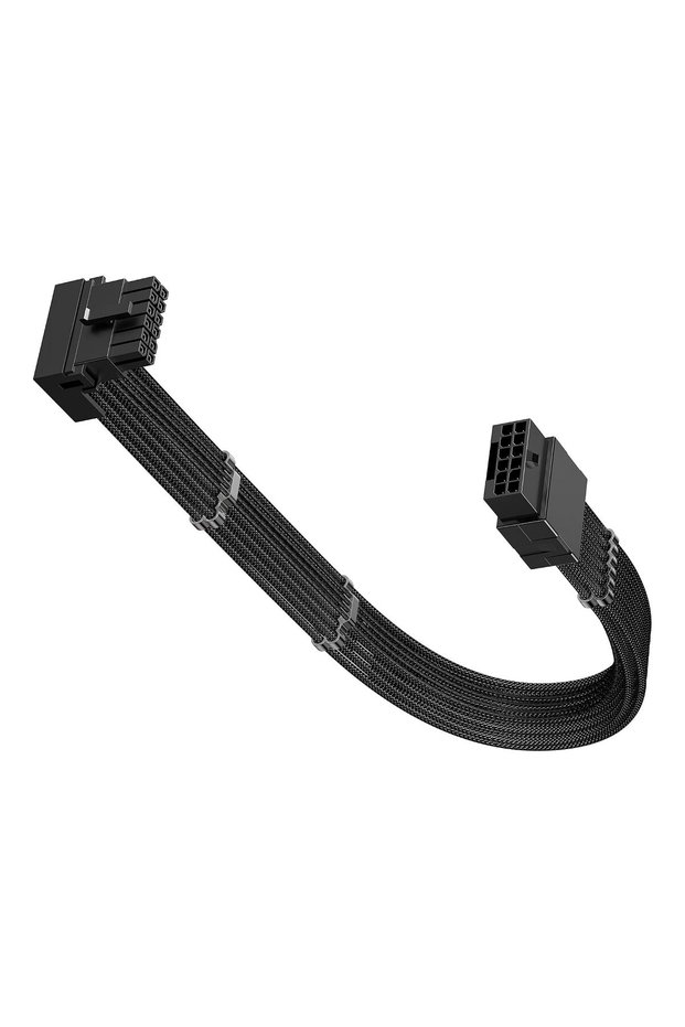 كابل تمديد GPU بزاوية 90 درجة من نوع PCIE 5.1، طول 30 سم، 12 فولت - 2x6 (أسود، النوع B)