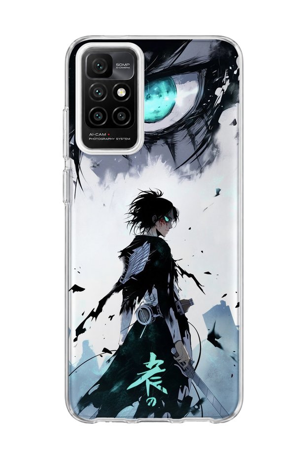 Redmi 10 2022 Compatible Anime Turquoise Eye Printed Transparent Phone Case