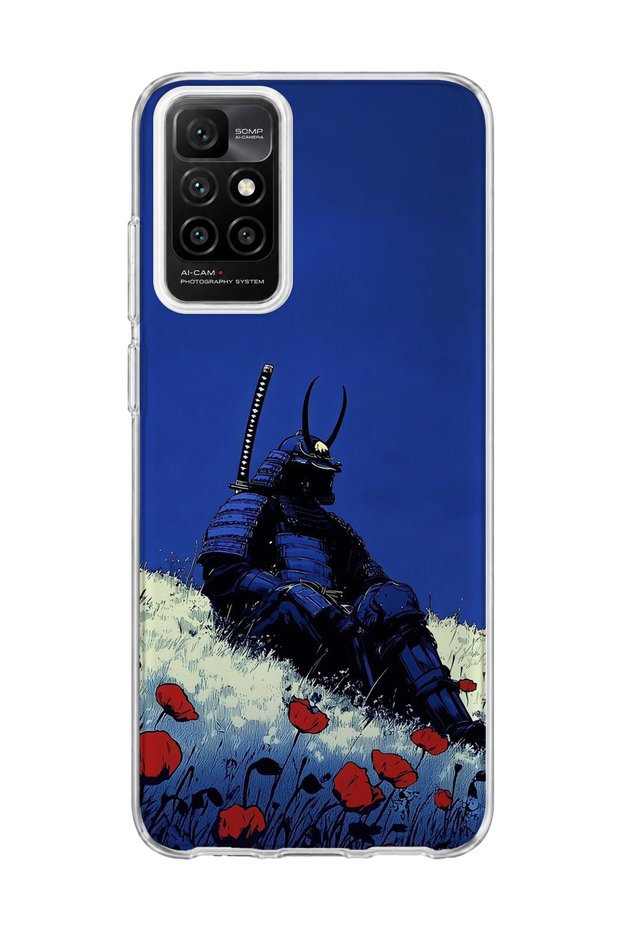 Redmi 10 2022 Compatible Blue Samurai Weasel Printed Transparent Phone Case