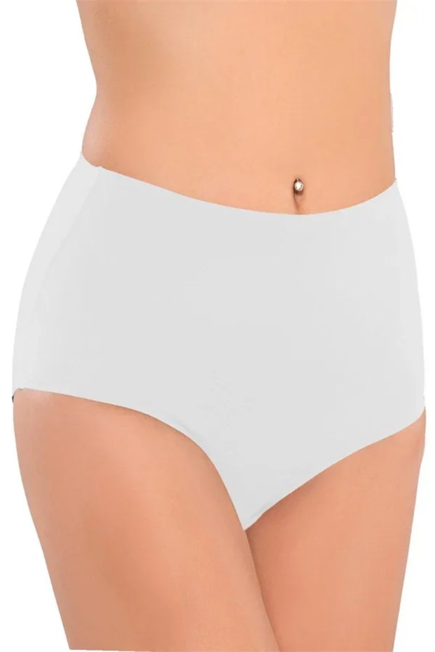 High White Bonded Laser Cut Slip Corset Panties
