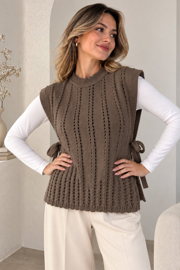 Acrylic Knitwear Sweater N521 Mink