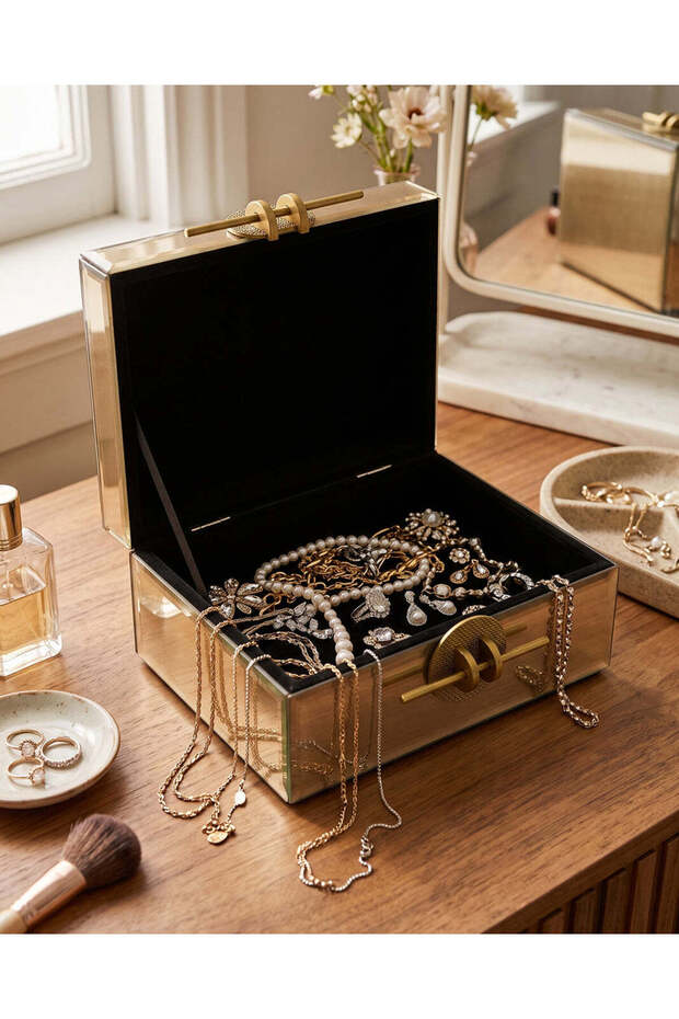 Gold Mirrored Decorative Box