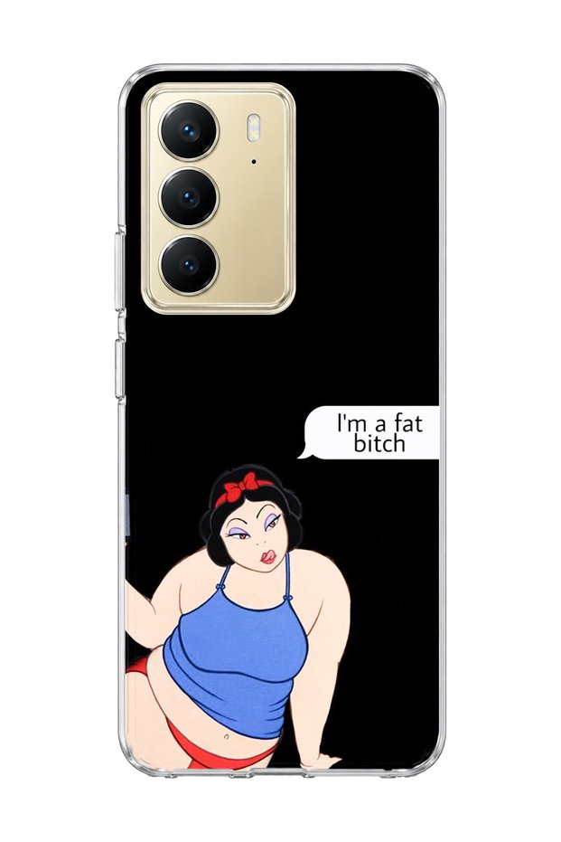 Realme C75 Compatible Funny Princess Black Printed Transparent Phone Case