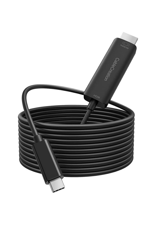 كابل USB C إلى HDMI بطول 16.5 قدم، يدعم 4K بتردد 60 هرتز وHDR، سلك صوت من النوع C