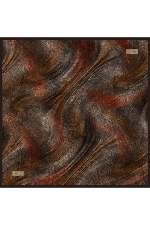 Fall Scarf 2650 01 Mink Brown Ethnic Pattern