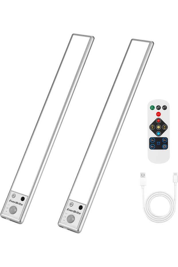 78 LED Motion Sensor Cabinet Light with Remote, 2 Pack