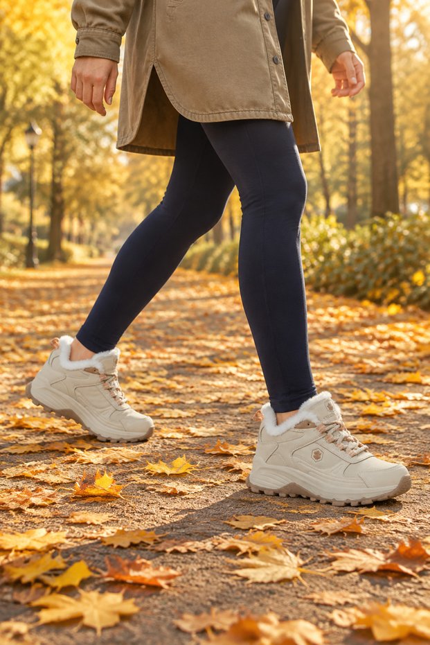 2296 Beige Color Women's Comfort Daily Trekking Shoes
