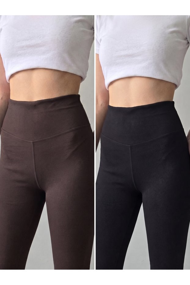 Women's Double Pack High Waist Gathering and Shaping Diver Leggings