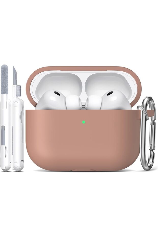 غطاء AirPods Pro 3 (2025) سيليكون ناعم - لون شاي بالحليب