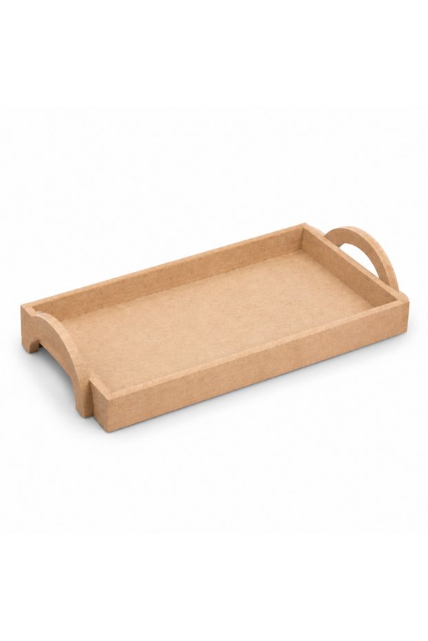 Paintable Raw Wood Tray with External Handles Small Size T051 – 20 X 30 cm