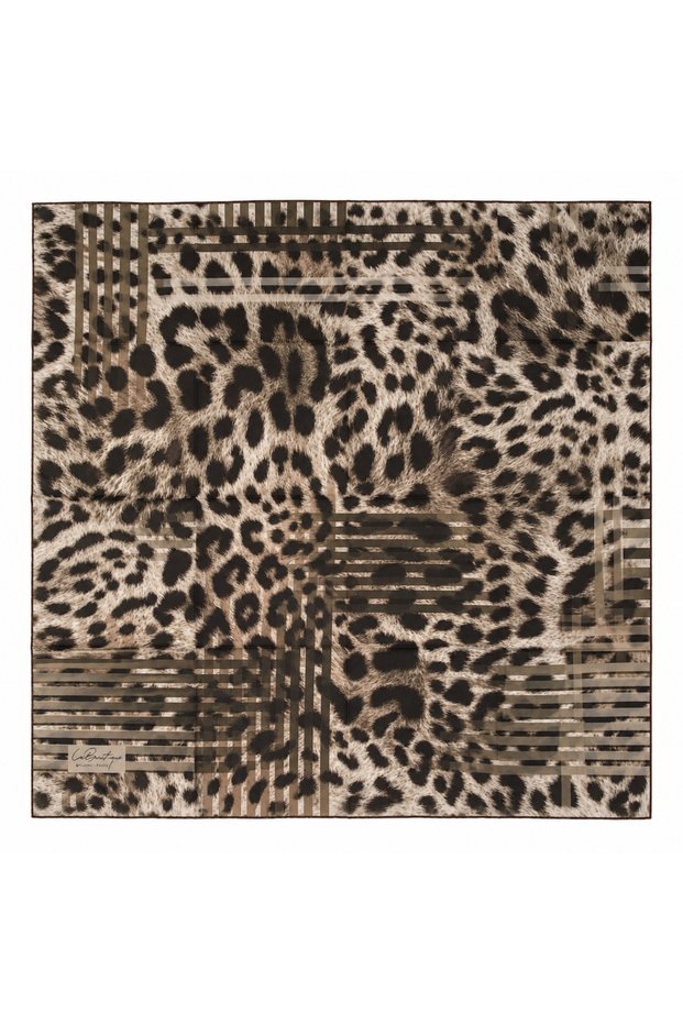Fall Scarf 1142 03 Mink Beige Leopard Pattern