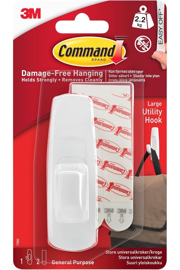 Command Utility Hook White Large 17003