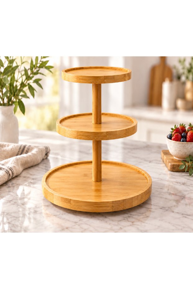 Ert-bmb-523 3-layer round bamboo stand 15-20-25x1.5 cm