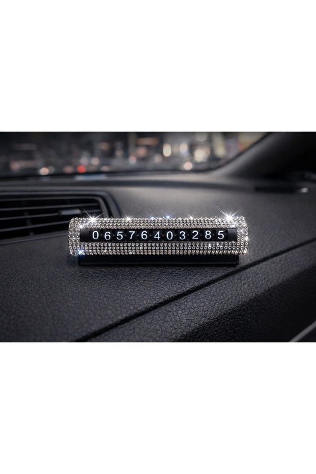 Silver Stone Numbered Numberer for In-Car Use, Luxurious Metal Body, Special Design