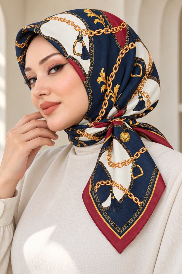 وشاح ناعم منقوش - 092