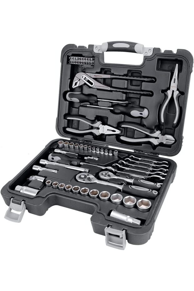 Household Tool Set, 65 Pieces, Black