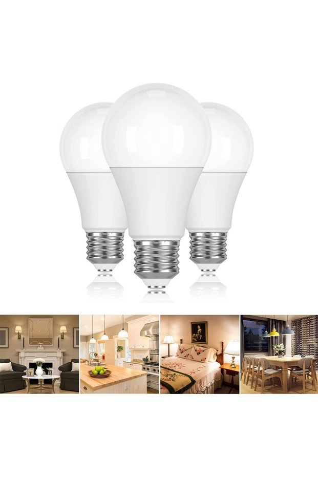 LED Light Bulbs 60 Watt Equivalent, 9W Daylight White 3000K Non-Dimmable, E27 Standard Medium Base,