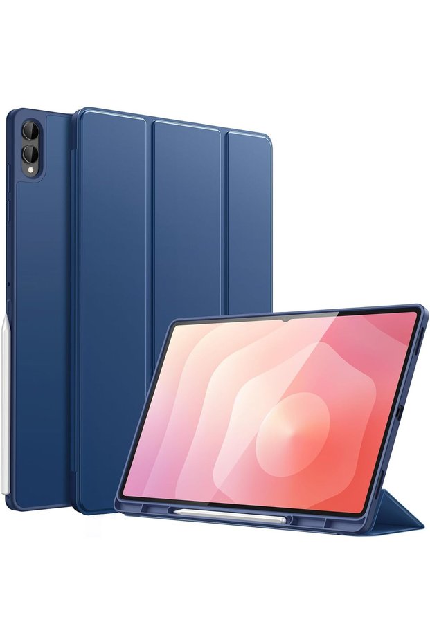 Case for Samsung Galaxy Tab S12 Ultra/S11 Ultra, Tri-Fold Stand, Auto Wake/Sleep Cover Bue