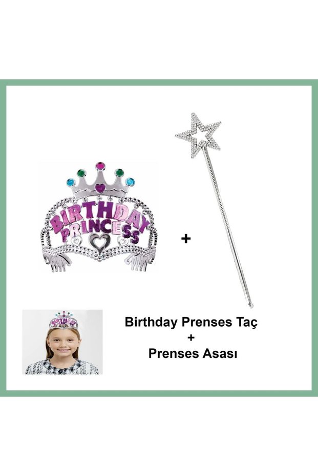 Girl's Birthday Princess Set? Crown and Magic Wand Bsk2026