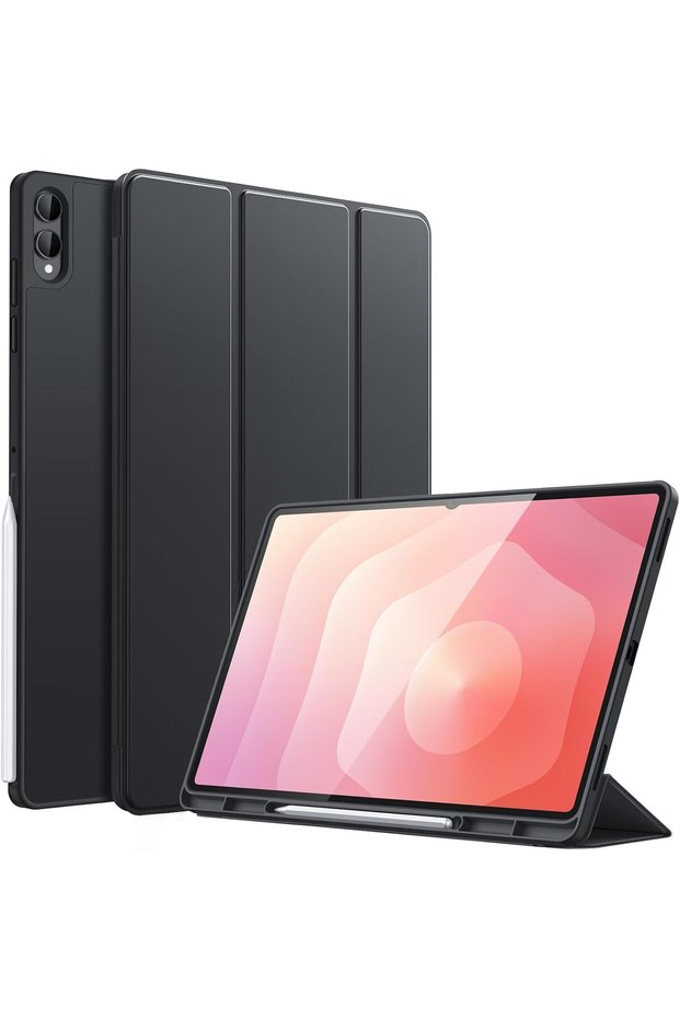 Case for Samsung Galaxy Tab S12 Ultra/S11 Ultra, Tri-Fold Stand, Auto Wake/Sleep Cover Black