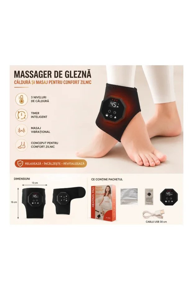 Ankle massager with heating, USB