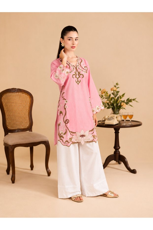 Mehfil Cambric Cotton 2-Piece Collection with Farshi Salwar