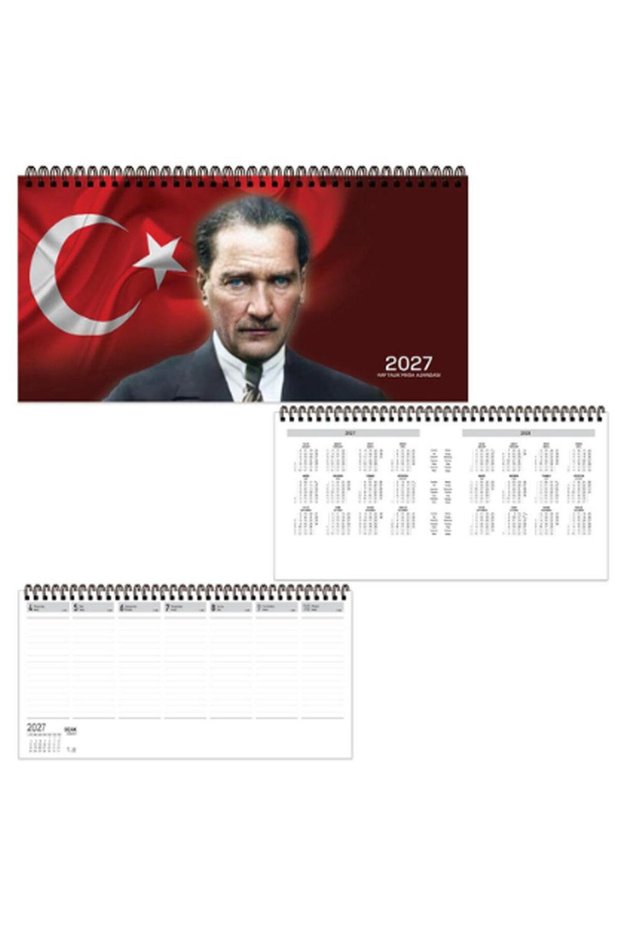 Sharp 2027 year 16 x 33.5 cm spralli weekly desk agenda atatürk