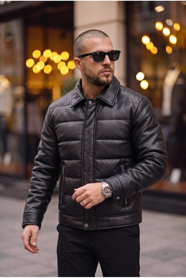 New Season Waterproof Leather Inflatable Coat