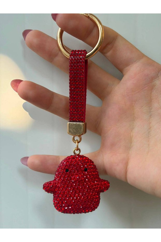 Stylish Keychain/Charm/Car Ornament with Red Stone Figure