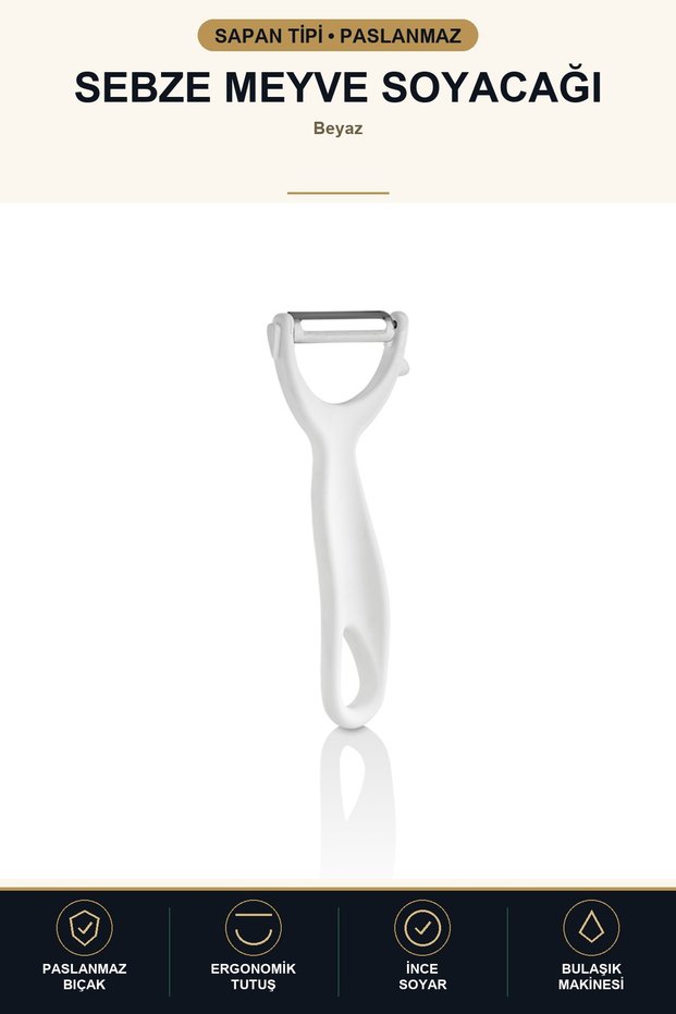 Slingshot Type Peeler with Stainless Steel Blade Ergonomic Fruit Vegetable Potato Peeler White