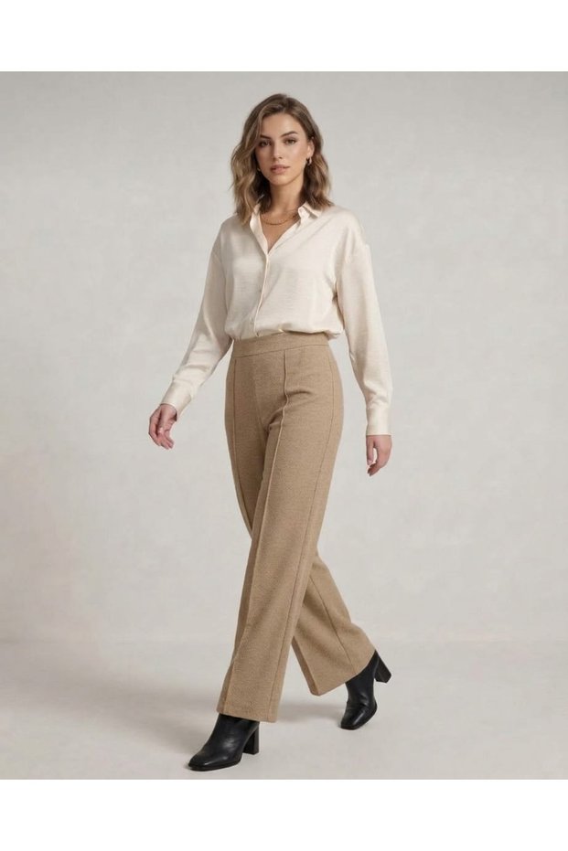 High Waist Recovery Flare Leg Palazzo Trousers