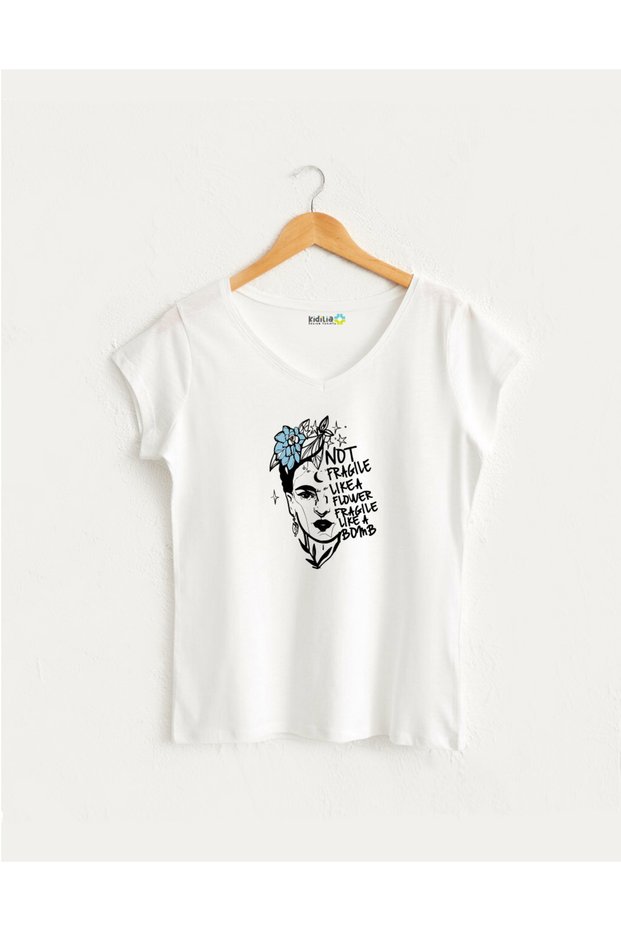 Frida Kahlo Pop Art V-Neck T-Shirt