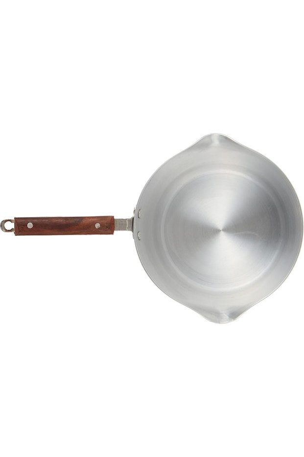 Aluminium Milk Pan with Wooden Handle and Pouring Spout