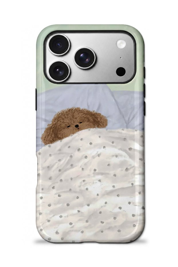 iPhone 17 Pro Compatible - Sleepy Dog, Double Layer Cover, Glossy Surface Protective Case