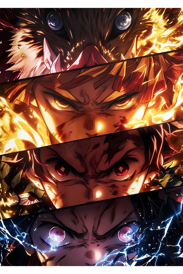 Demon Slayer Team Anime Metal Poster - Magnetic Wall Art Print
