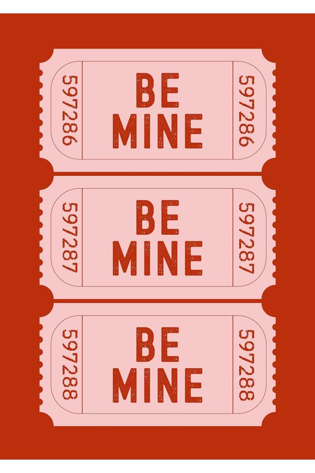 Be Mine Ticket Love Metal Poster - Magnetic Wall Art Print