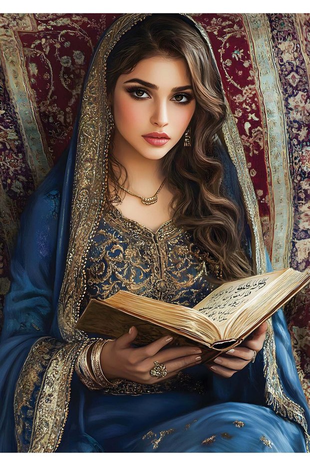 Arabic Girl Islamic Metal Poster - Magnetic Wall Art Print