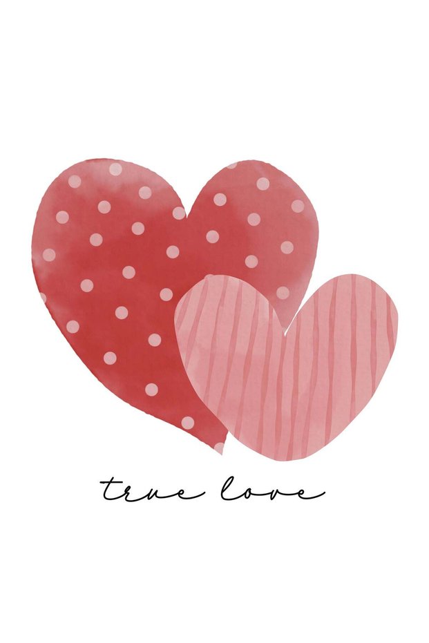 True Love Two Hearts Metal Poster - Magnetic Wall Art Print
