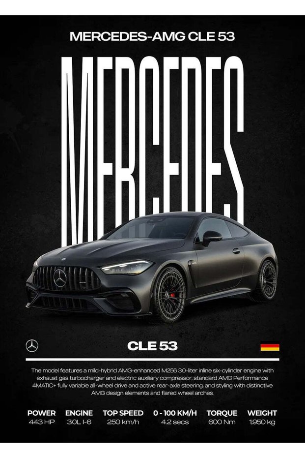 Mercedes AMG CLE 53 Car Metal Poster - Magnetic Wall Art Print