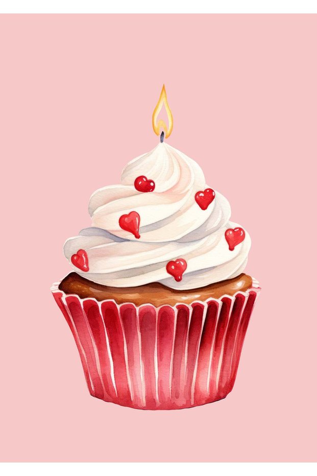 Cupcake Love Metal Poster - Magnetic Wall Art Print