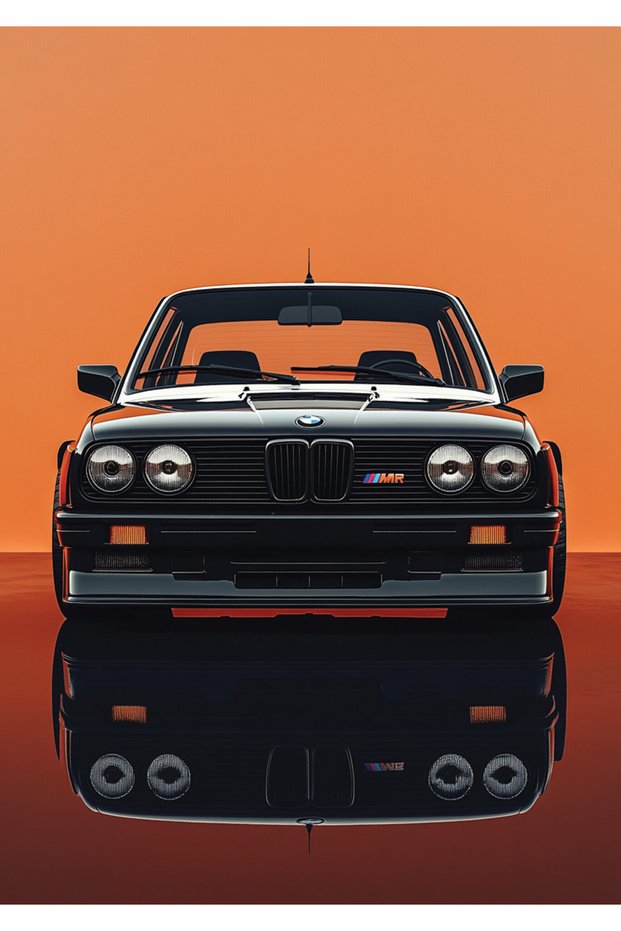 BMW E30 Car Metal Poster - Magnetic Wall Art Print