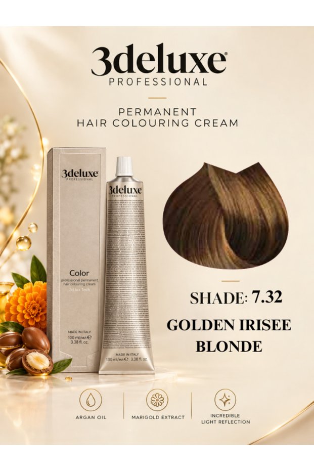 Hair Color Cream With Argan Oil & Marigold Extract Golden Irisee Blonde 100ml 7.32