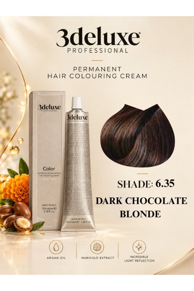 Hair Color Cream With Argan Oil & Marigold Extract Dark Chocolate Blonde 100ml 6.35