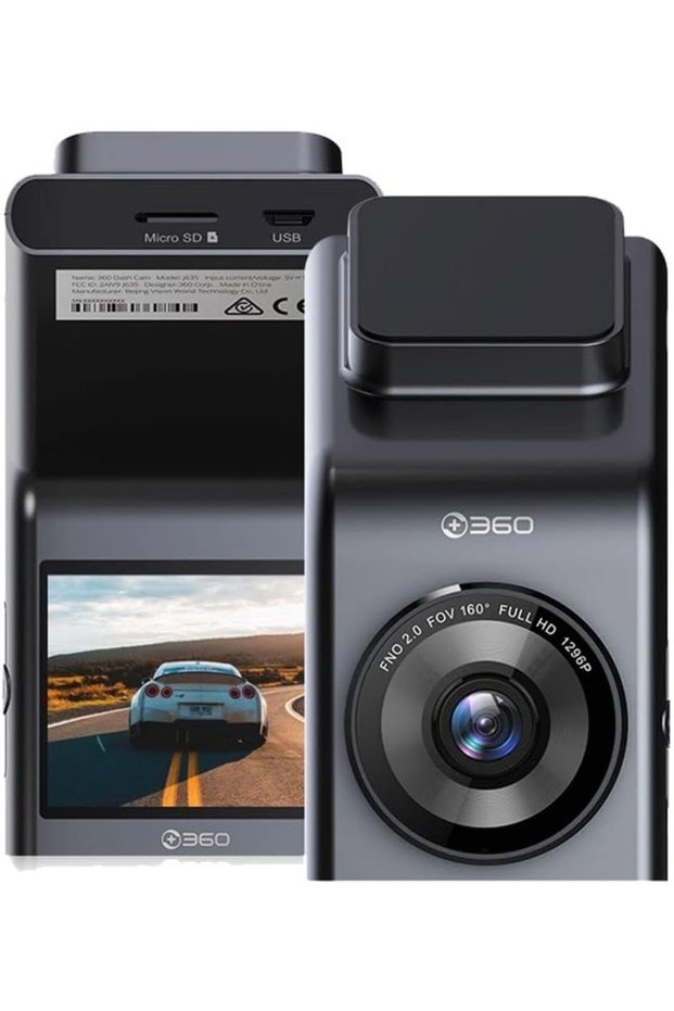 كاميرا لوحة القيادة للسيارة G300H بدقة 1296p FHD، باللون الأسود