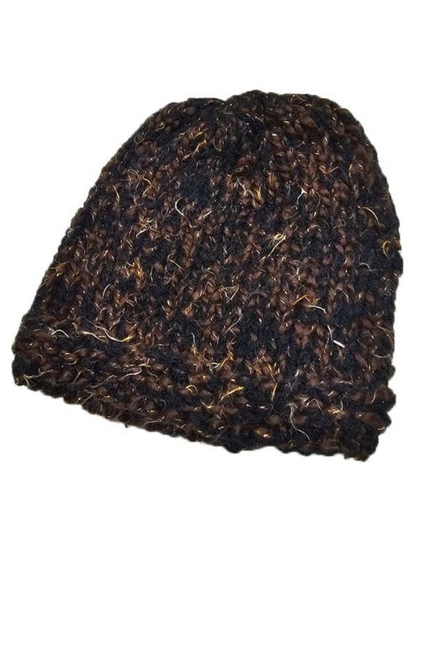 Unique brown knitted hat